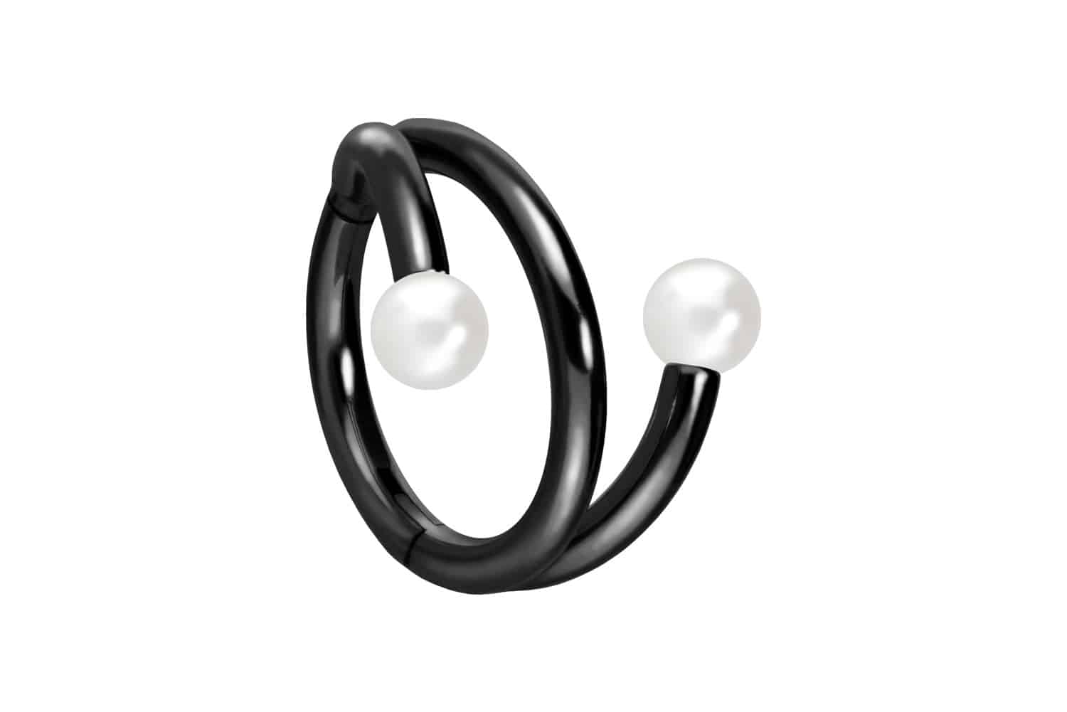 Titan Segmentring Clicker Piercing mit Innengewinde 3 RINGE + 2 SYNTHETISCHE PERLEN